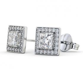 Halo Princess Diamond Square Earrings 18K White Gold ERG97_WG_THUMB1 