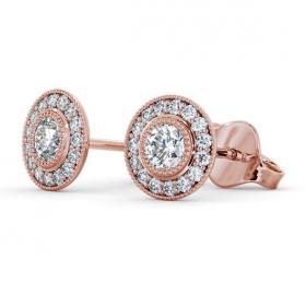 Halo Round Diamond Vintage Style Earrings 9K Rose Gold ERG115_RG_THUMB1 