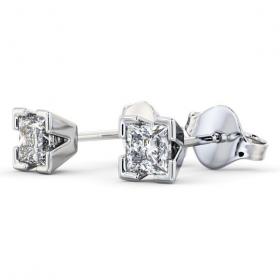 Princess Diamond Split Bezel Stud Earrings 18K White Gold ERG130_WG_THUMB1 