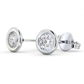Round Diamond Open Bezel Stud Earrings 9K White Gold ERG133_WG_THUMB1 