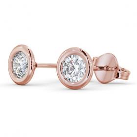 Round Diamond Open Bezel Stud Earrings 9K Rose Gold ERG133_RG_THUMB1 