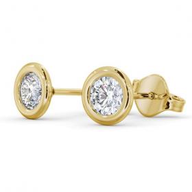 Round Diamond Open Bezel Stud Earrings 18K Yellow Gold ERG133_YG_THUMB1 