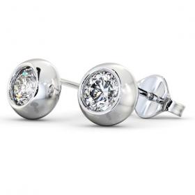 Round Diamond Bezel Stud Earrings 18K White Gold ERG134_WG_THUMB1 