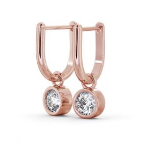 Drop Round Diamond with Bezel Earrings 9K Rose Gold ERG101_RG_THUMB1 