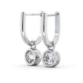 Drop Round Diamond with Bezel Earrings 18K White Gold ERG101_WG_THUMB1 