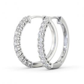 Hoop Round Diamond Classic Earrings 18K White Gold ERG109_WG_THUMB1 