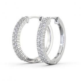 Hoop Round Diamond Double Row Earrings 18K White Gold ERG111_WG_THUMB1 