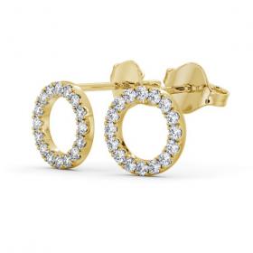 Circle Design Round Diamond Earrings 9K Yellow Gold ERG120_YG_THUMB1 