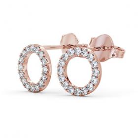 Circle Design Round Diamond Earrings 9K Rose Gold ERG120_RG_THUMB1 