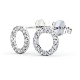 Circle Design Round Diamond Earrings 18K White Gold ERG120_WG_THUMB1 