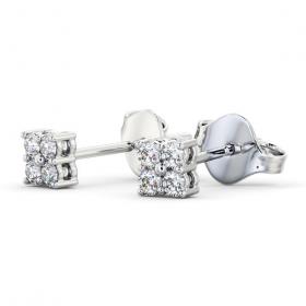 Cluster Round Diamond Earrings 9K White Gold ERG123_WG_THUMB1 