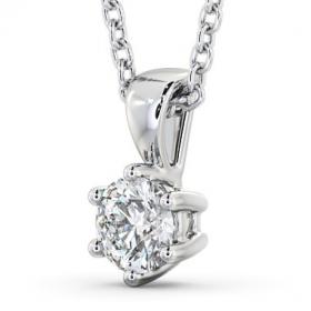 Round Solitaire Six Claw Stud Diamond Classic Pendant 9K White Gold PNT115_WG_THUMB1 