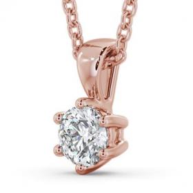 Round Solitaire Six Claw Stud Diamond Classic Pendant 18K Rose Gold PNT115_RG_THUMB1 