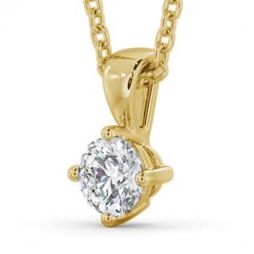 Round Solitaire Four Claw Stud Diamond Classic Pendant 9K Yellow Gold PNT116_YG_THUMB1 