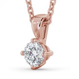 Round Solitaire Four Claw Stud Diamond Classic Pendant 9K Rose Gold PNT116_RG_THUMB1 