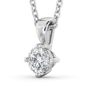Round Solitaire Four Claw Stud Diamond Classic Pendant 18K White Gold PNT116_WG_THUMB1 