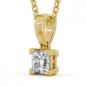 Princess Solitaire Four Claw Stud Diamond Contemporary Pendant 9K Yellow Gold PNT120_YG_THUMB1 