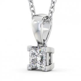 Princess Solitaire Four Claw Stud Diamond Contemporary Pendant 18K White Gold PNT120_WG_THUMB1 