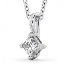 Princess Solitaire Four Claw Stud Diamond Rotated Design Pendant 9K White Gold PNT122_WG_THUMB1 