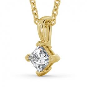 Princess Solitaire Four Claw Stud Diamond Rotated Design Pendant 9K Yellow Gold PNT122_YG_THUMB1 