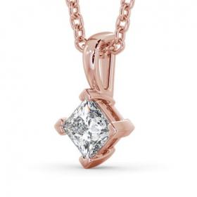 Princess Solitaire Four Claw Stud Diamond Rotated Design Pendant 9K Rose Gold PNT122_RG_THUMB1 