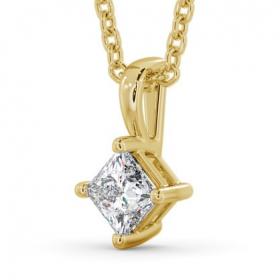 Princess Solitaire Four Claw Stud Diamond Rotated Design Pendant 9K Yellow Gold PNT123_YG_THUMB1 