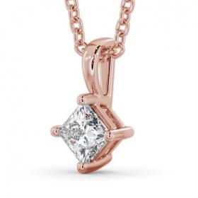Princess Solitaire Four Claw Stud Diamond Rotated Design Pendant 9K Rose Gold PNT123_RG_THUMB1 