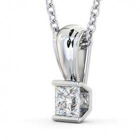Princess Solitaire Tension Stud Diamond Pendant 18K White Gold PNT136_WG_THUMB1 
