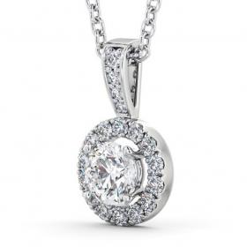 Halo Round Diamond Pendant with Diamond Set Bail 18K White Gold PNT132_WG_THUMB1 