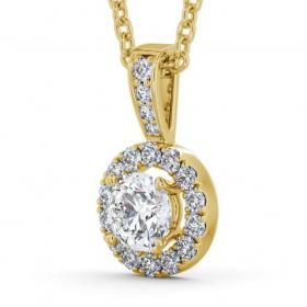 Halo Round Diamond Pendant with Diamond Set Bail 18K Yellow Gold PNT132_YG_THUMB1 