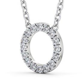 Circle Round Diamond Pendant 9K White Gold PNT134_WG_THUMB1 