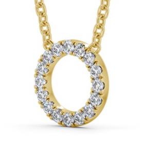 Circle Round Diamond Pendant 9K Yellow Gold PNT134_YG_THUMB1 