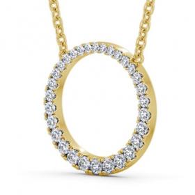 Circle Round Diamond 0.30ct Pendant 9K Yellow Gold PNT144_YG_THUMB1 
