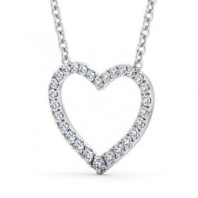 Heart Style Round Diamond Pendant 9K White Gold PNT139_WG_THUMB1 