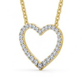 Heart Style Round Diamond Pendant 9K Yellow Gold PNT139_YG_THUMB1 