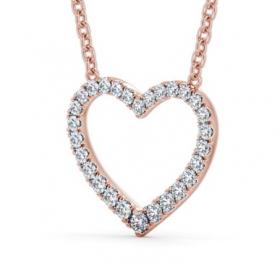 Heart Style Round Diamond Pendant 18K Rose Gold PNT139_RG_THUMB1 