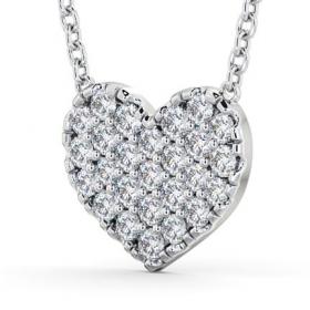 Heart Style Round Diamond Cluster Pendant 18K White Gold PNT141_WG_THUMB1 