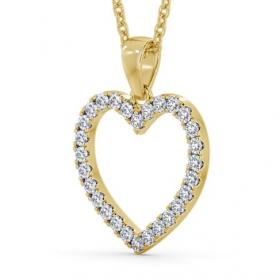 Heart Style Round Diamond Microprong Pendant 9K Yellow Gold PNT143_YG_THUMB1 