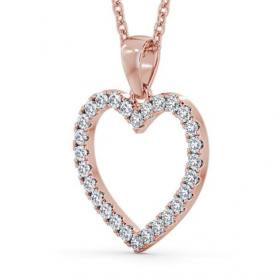 Heart Style Round Diamond Microprong Pendant 18K Rose Gold PNT143_RG_THUMB1 
