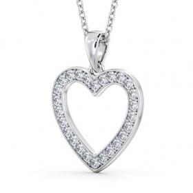 Heart Style Round Diamond Channel Pave Pendant 9K White Gold PNT147_WG_THUMB1 