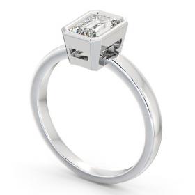 Radiant Diamond Bezel Setting Engagement Ring 18K White Gold Solitaire ENRA9_WG_THUMB1 