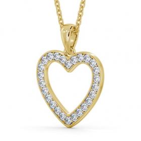 Heart Style Round Diamond Channel Pave Pendant 9K Yellow Gold PNT147_YG_THUMB1 