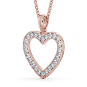 Heart Style Round Diamond Channel Pave Pendant 9K Rose Gold PNT147_RG_THUMB1 
