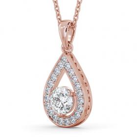 Drop Style Round Diamond Pear Design Pendant 9K Rose Gold PNT148_RG_THUMB1 