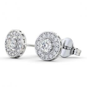 Halo Round Diamond Traditional Earrings 9K White Gold ERG91_WG_THUMB1 