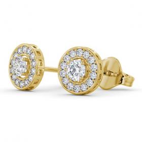 Halo Round Diamond Traditional Earrings 9K Yellow Gold ERG91_YG_THUMB1 