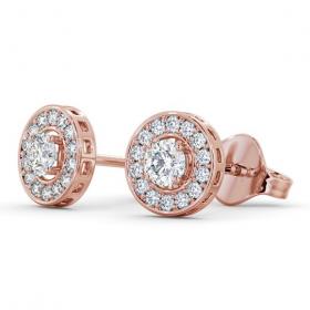 Halo Round Diamond Traditional Earrings 9K Rose Gold ERG91_RG_THUMB1 