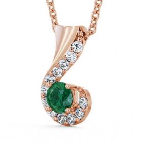 Drop Style Emerald and Diamond 0.72ct Pendant 18K Rose Gold PNT11GEM_RG_EM_THUMB1 