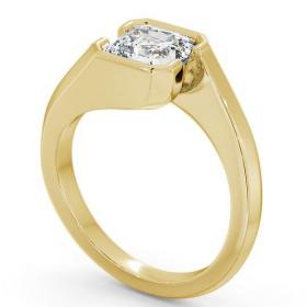 Asscher Diamond Bezel Tension Style Engagement Ring 18K Yellow Gold Solitaire ENAS9_YG_THUMB1 