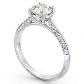 Round Diamond Knife Edge Band Engagement Ring 18K White Gold Solitaire with Channel Set Side Stones ENRD152S_WG_THUMB1 